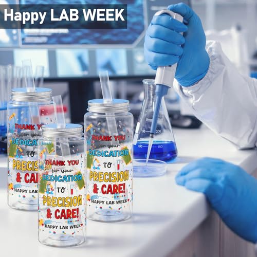 12 Pcs Lab Week 2026 Thank You Tumbler 14.2oz with Lid and Straw (12 Count)