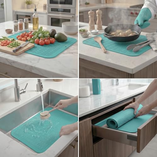 Silicone Dish Drying Mat for Multiple Usage