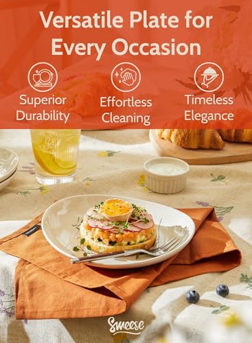 7.8" Porcelain Dessert Plates Set (6 Count)