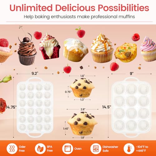 Silicone Muffin Pan with Metal Reinforced Frame (2 Count)