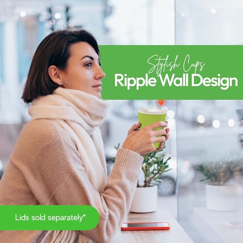 12 Ounce Ripple Wall Disposable Coffee Cups (500 Count)