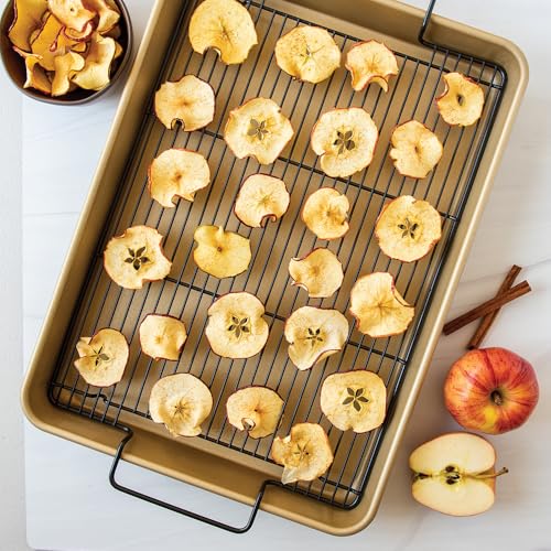 High Sided Half Sheet Oven Crisping Baking Tray with Rack