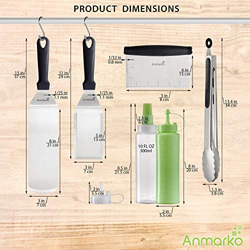 Metal Spatula Set Stainless Steel and Scraper (6 Count)