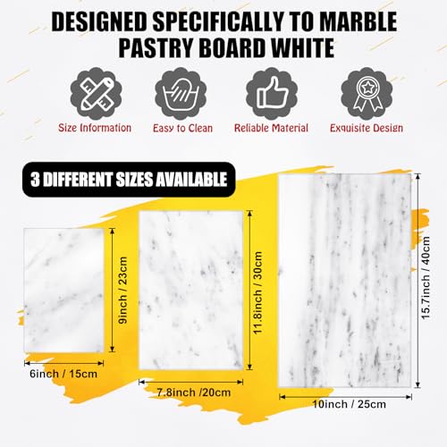 3 Pcs Marble Cutting Board for Kitchen Different Size (3 Count)