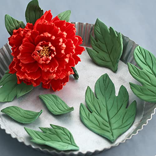 8Pcs Sugar Paste Leaf Veiners Fontant Mold Fondant Silicone Leaf Rose (8 Count)