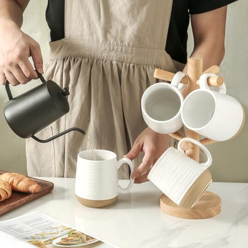 Large Ceramic Coffee Mugs Set (4 Count)
