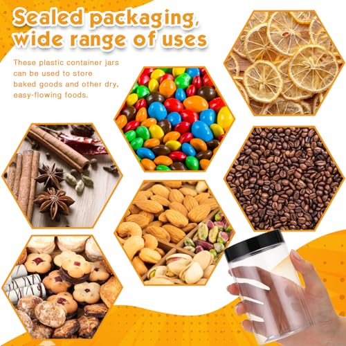 4 Pcs Plastic Jars Wide Mouth with Lids (4 Count)
