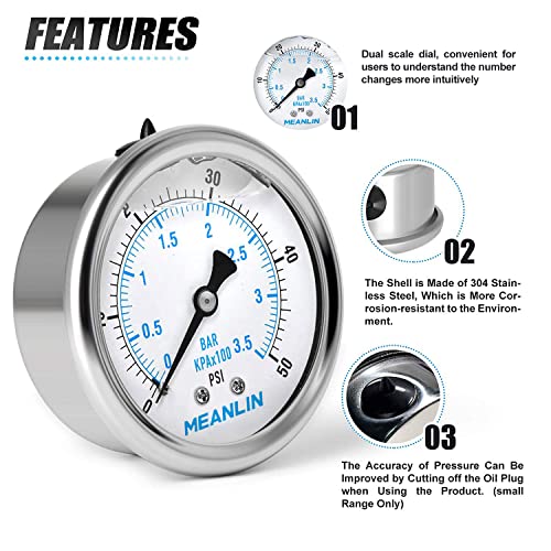 0~50Psi Stainless Steel 1
