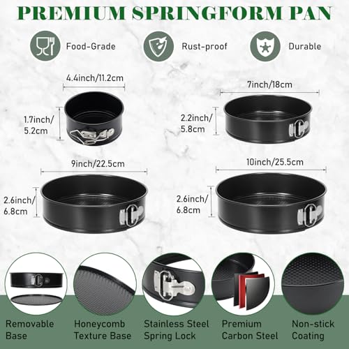 4 Pack Springform Pan Set 4