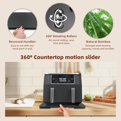 360°Rolling Tray Bamboo Appliance Slider for Breville Espresso Machine