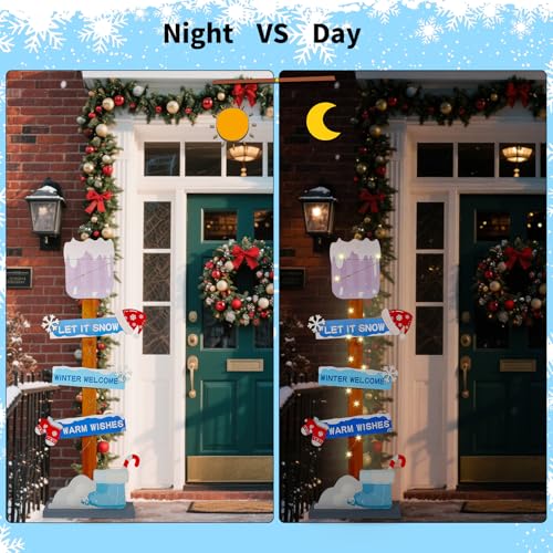 Lighted Wooden Christmas Porch Sign