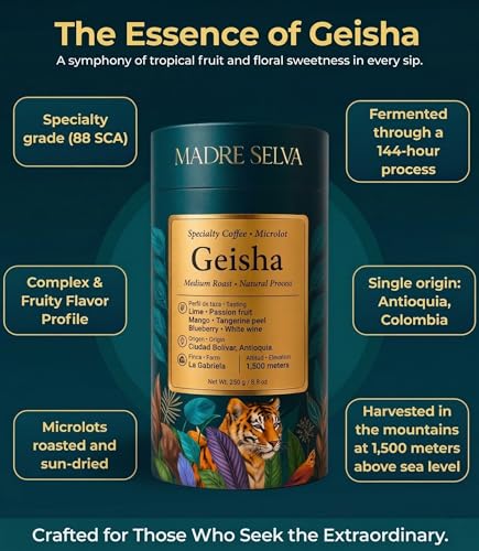 Geisha Coffee Beans Single Origin Colombian Medium Roast 8.8oz (8.8185 Ounce)