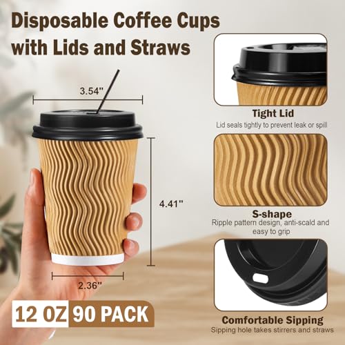 12 oz Coffee Cups (90 Count)