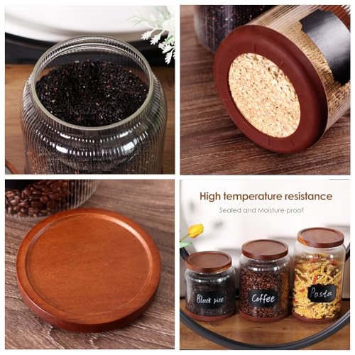 2 Pack Striped Borosilicate Glass Airtight Canisters