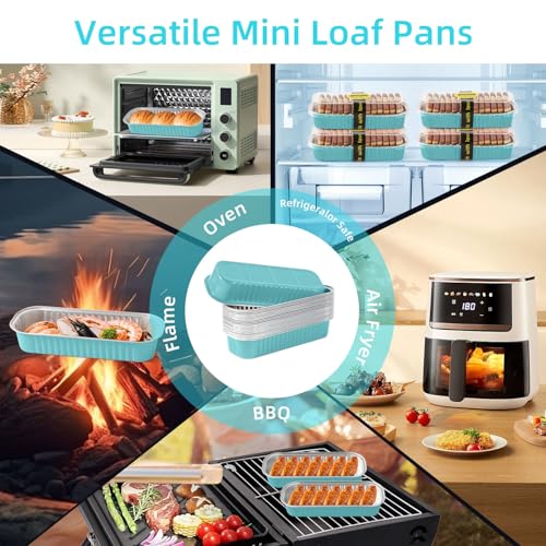 Mini Loaf Pans with Lids and Spoons Sealing Sticker (30 Count)