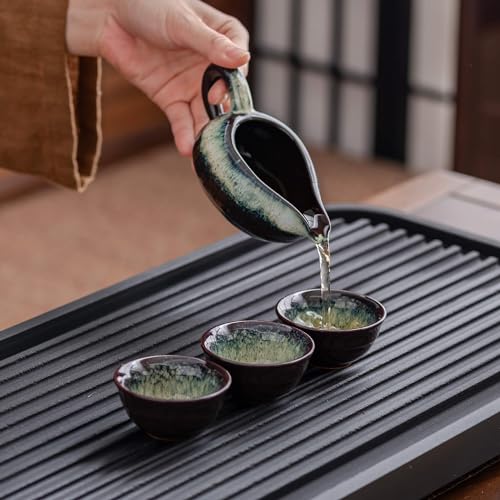 Ceramic Teapot with Infuser Semi Automatic Tea Set Magic Teapot with 8 cups Gradient Color