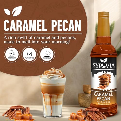 Coffee Syrup Caramel Pecan Flavored Syrup for Drinks (25.4 Fl Oz)