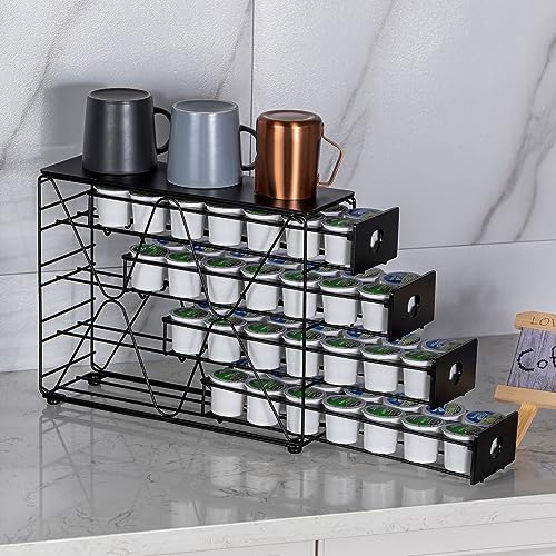 K Cup Holder for Keurig Pod K Cup Storage 4 Tier K Cup Drawer Organizer for Counter