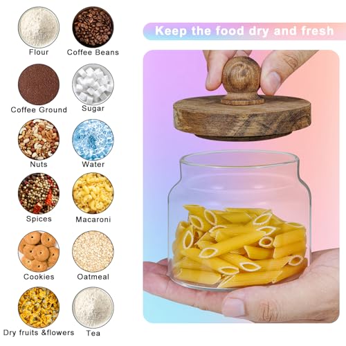 Glass Spice Jar Coffee Sugar Container Airtight Glass Jar Food Storage Canisters Bottle for Kitchen Seasoning Tea Herb Overnight Oats Bar Parfait Snacks