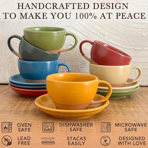 Mora Ceramic Latte Art Mug With Saucer