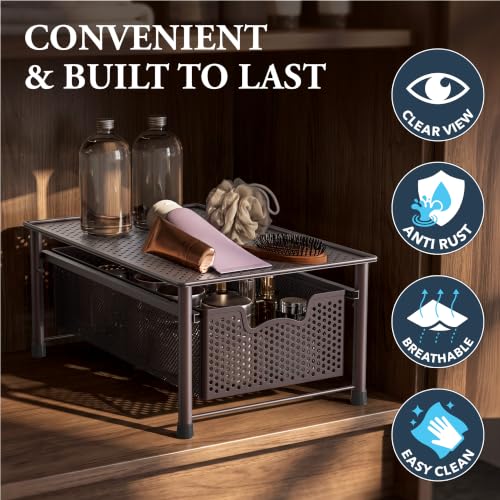 Stackable Cabinet Basket Drawer Organizer