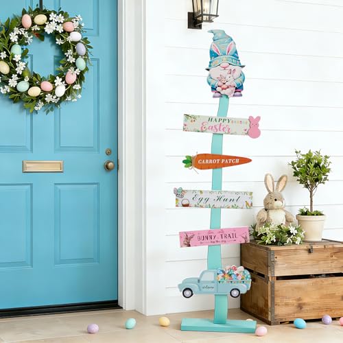 42.9inch Happy Easter Welcome Wooden Porch Sign