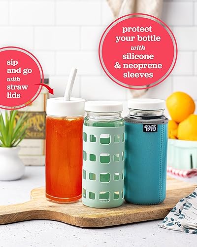 Clear Glass Water Bottles Set (6 Count)