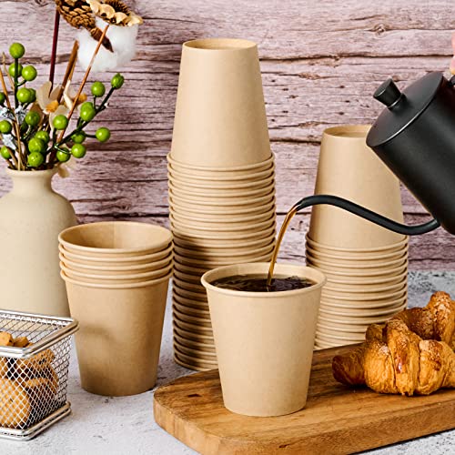 100 Pack 10 oz Kraft Paper Coffee Cups
