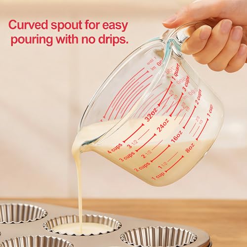 6 Pcs Glass Measuring Cups with Lids Set