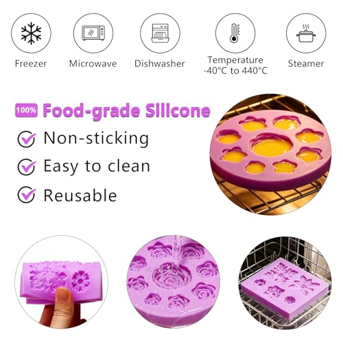 Rose Chocolate Mold Flower Molds Silicone for Cupcake Topper Candy Cookie Clay Crafting Projects Set of 2