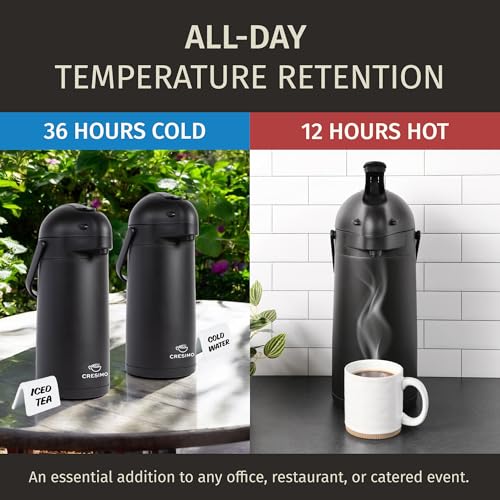 Airpot Coffee Carafe Dispenser with Pump Black 12 Hours Hot Water Retention