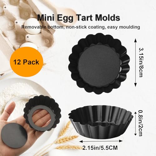 3 Inch Mini Quiche Pans 12 Pack (12 Count)