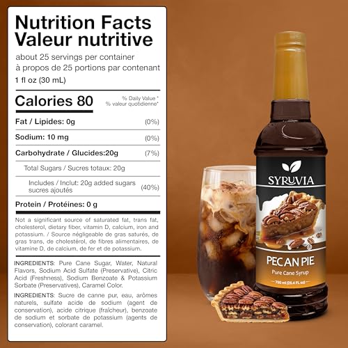 Coffee Syrup Pecan Pie Flavored Syrup for Drinks (25.4 Fl Oz)