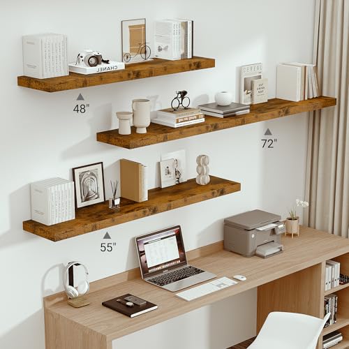 Deep Floating Shelves 72x12” Set of 1