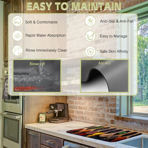 Dish Drying Mat for Kitchen Counter Absorbent Dish Coffee Mat 16"X24"