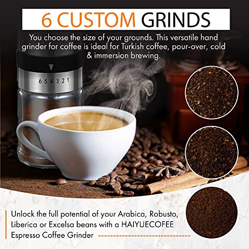 Manual Coffee Grinder with 6 Adjustable Coarseness Settings