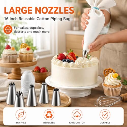 17 Pcs Large Piping Tips Set