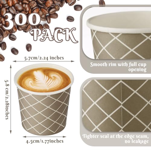 300 Pcs Count 3 oz Disposable Coffee Cups Disposable Espresso Cups Small Paper Cups 3 oz Cups for Coffee Tea Cocoa Juice Mini Paper Cups for Cafes Offices and Home (100 Count)