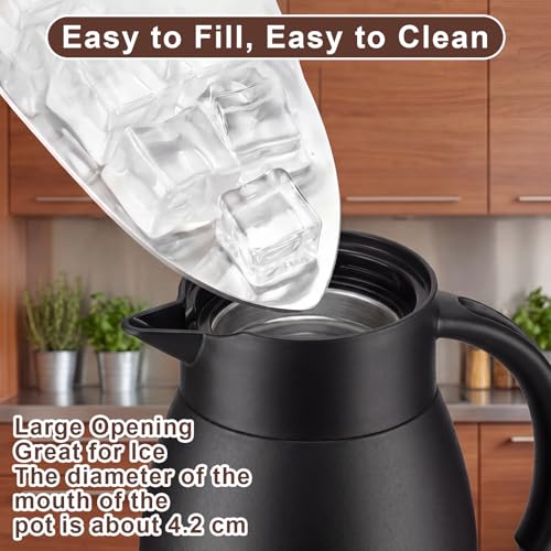 2 Pcs Thermal Coffee Carafe Insulated Stainless Steel Coffee Carafe for Hot Liquid Vacuum Thermal Pot Creamer Pitcher Dispenser with Brushes Keeping Hot Water Milk (2 Count)