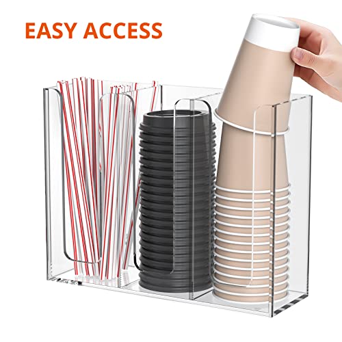 Acrylic Coffee Cup and Lid Storage Organizer Holder