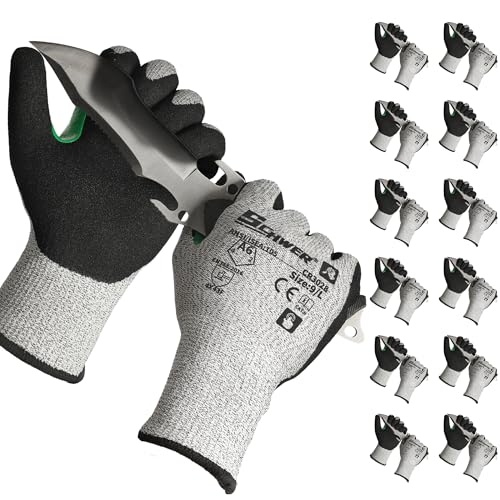 12 Pairs A6 Cut Resistant Work Gloves (12 Count)
