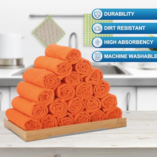 100 Pack 12'' x 12'' Microfiber Cleaning Cloths Reusable Cleaning Rags Bulk Microfiber Towels Softer Highly Absorbent Washcloths for House Kitchen Car Window