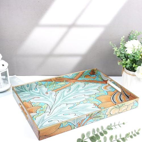Plastic Serving Tray with Handles for Coffee Table