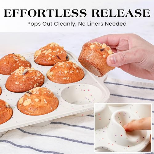 2 Pcs Silicone Muffin Pans for Baking (2 Count)