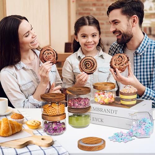 Glass Spice Jar Coffee Sugar Container Airtight Glass Jar Food Storage Canisters Bottle for Kitchen Seasoning Tea Herb Overnight Oats Bar Parfait Snacks