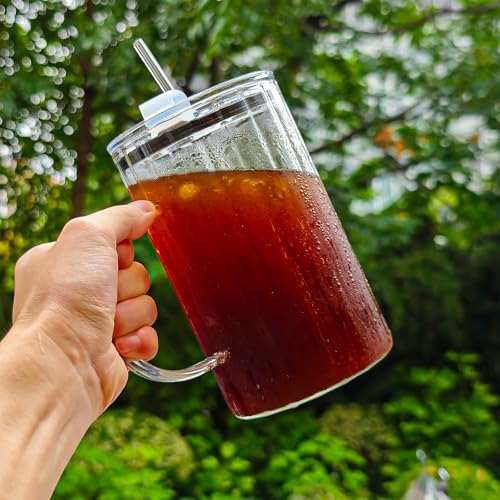 20oz Glass Tumblers with Lids and Straws (2 Count)