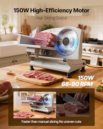 Meat Slicer 6.7" Electric Deli Slicer Machine with 2 SUS420 Blades