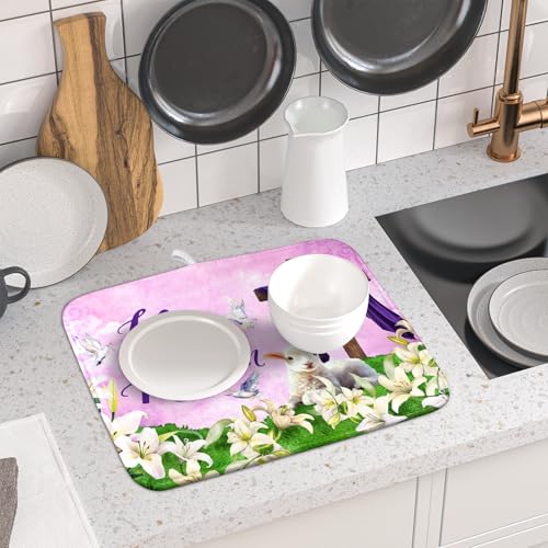Easter Purple Dish Drying Mat