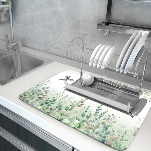 Hummingbird Dish Drying Mat for Kitchen Countertop