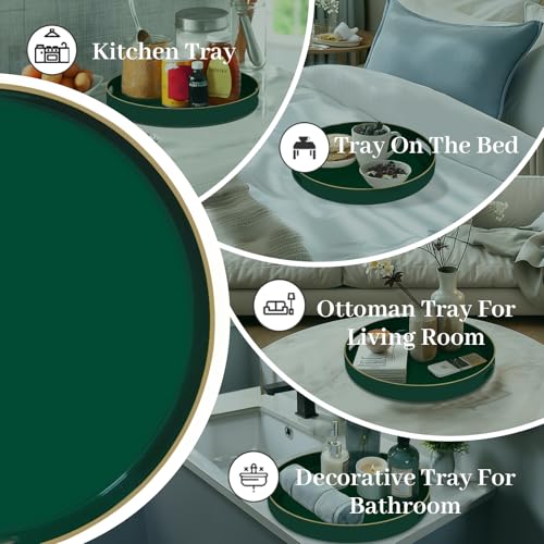13" Dark Green Decorative Tray